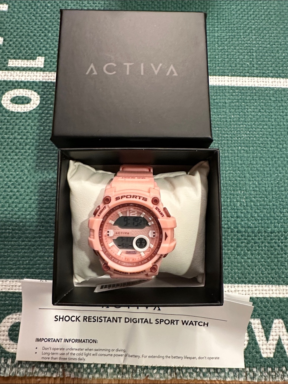 Activa Shock Resistant Digital Sport Watch Pink Digital Sport Watch NWT